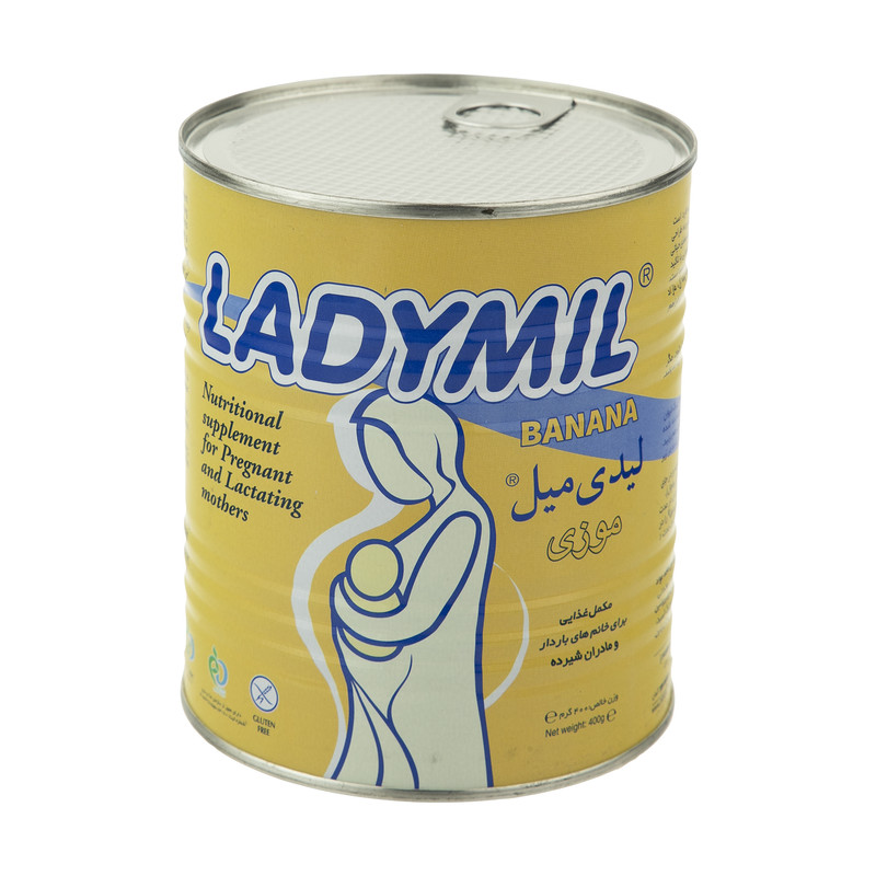 پودر لیدی میل مخصوص خانم های باردار و شیرده طعم موز 400 گرمی