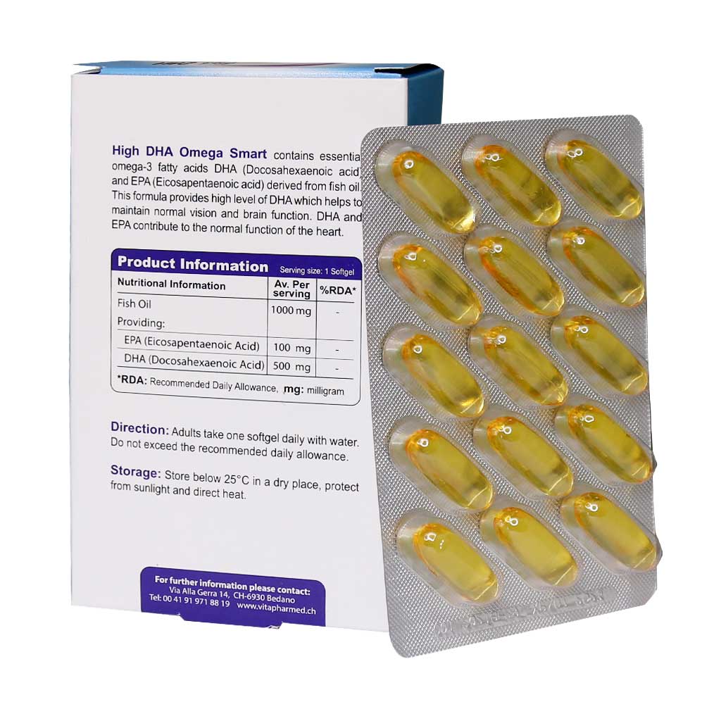 کپسول نرم ژلاتینی امگا 3 مدل High DHA ویواتیون 30 عدد