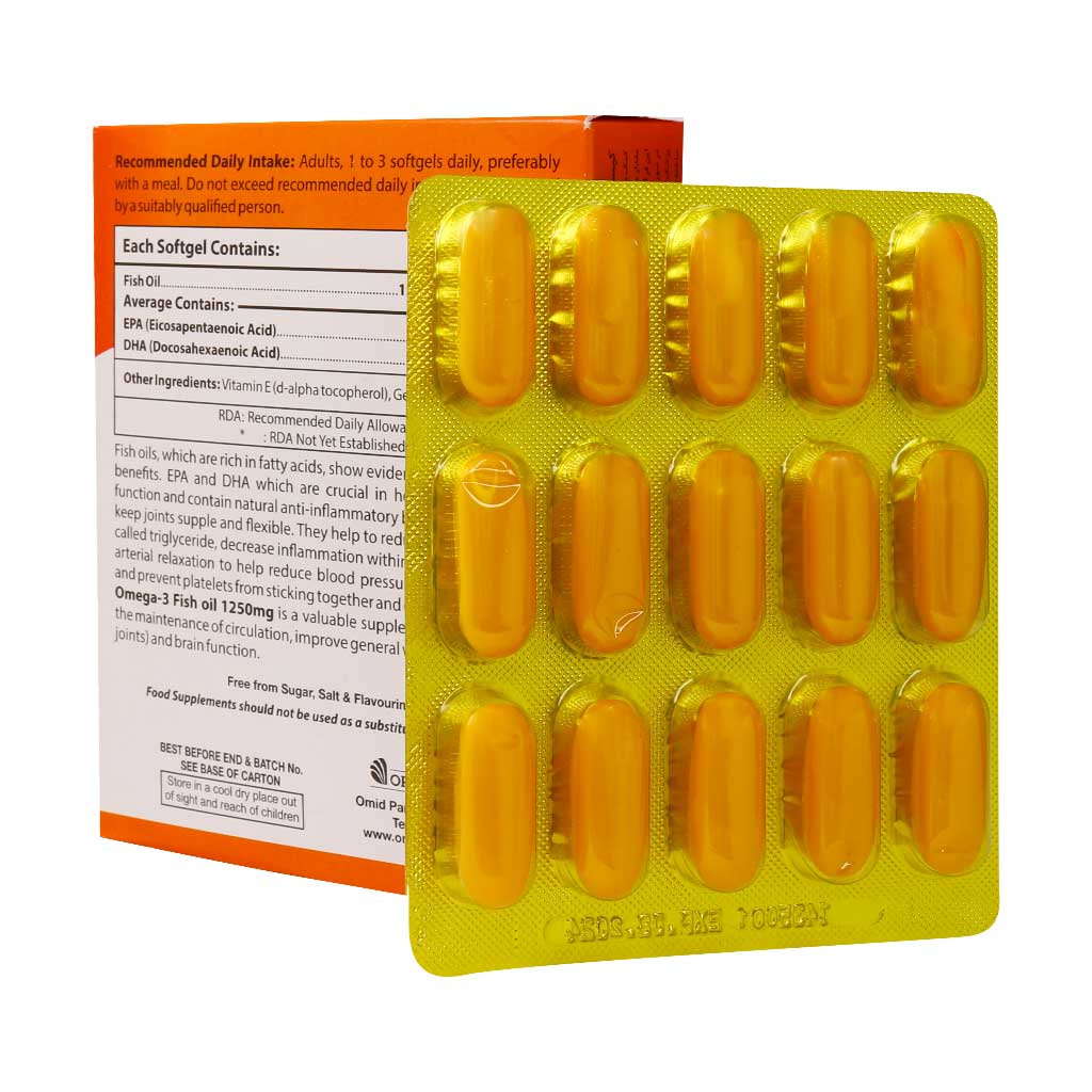 کپسول ژلاتینی امگا 3 بدون جیوه او پی دی فارما 1000 میلی گرم 30 عدد