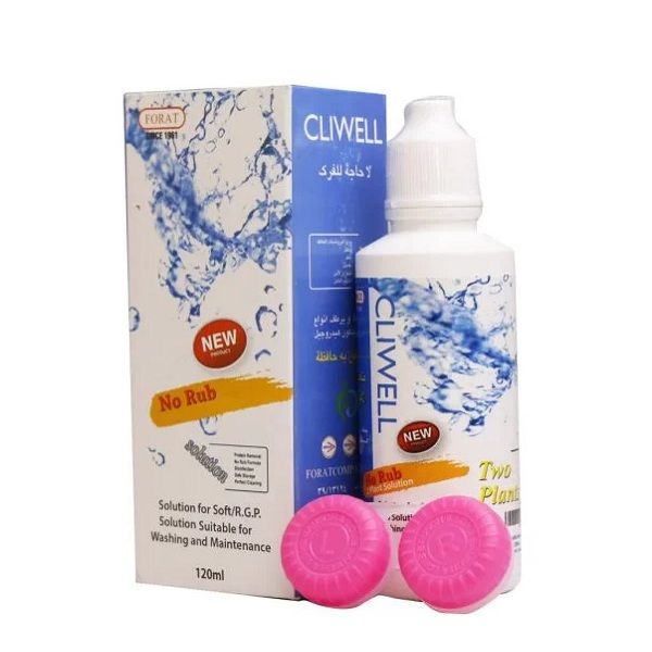 مايع لنز چشم کلیول همراه با جا لنزی حجم 120 ميلی لیتر