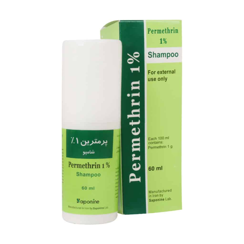 شامپو پرمترين 1 درصد ساپونين حجم 60 ميلی
