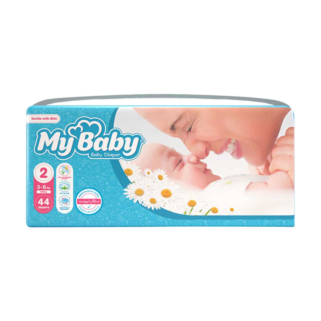 پوشک  مای بی بی سایز ۲  (۳ تا ۶ کیلو گرم) حاوی عصاره بابونه