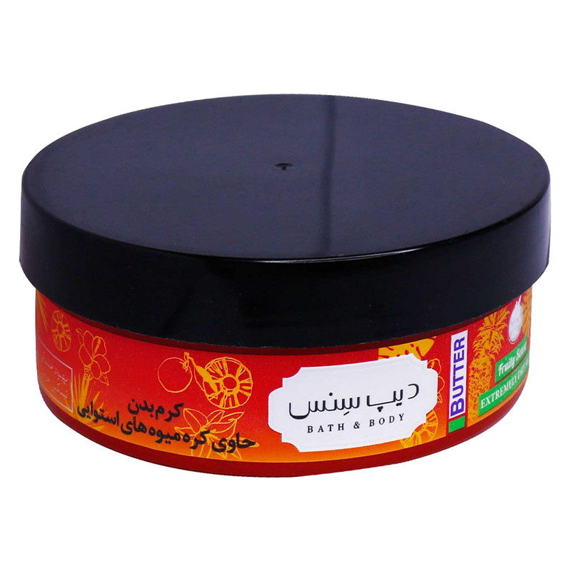 کرم بدن حاوی کره میوه های استوایی دیپ سنس 200 میلی لیتر